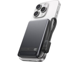 Iniu, Magnetische Powerbank 5.000 mAh geschikt voor iPhone - MagPro - USB-C Ultra Snel, Zwart