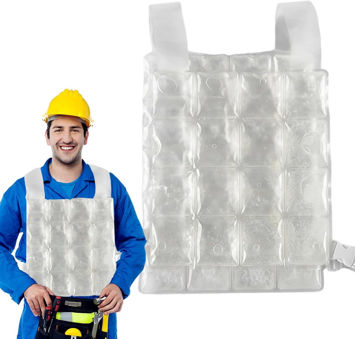 Koelvest Heren - Lichaamskoeling Vest - Hitte Bestrijden - Meerdere Koelzones - 37 x 30 x 4 cm - Blauw