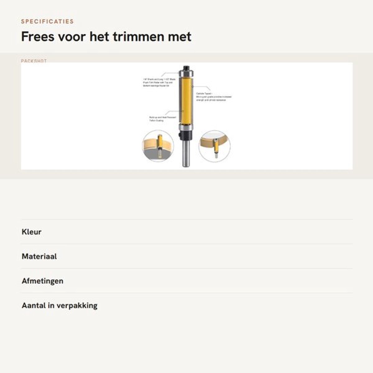 Hardmetaal voor houttrimmen - Frees