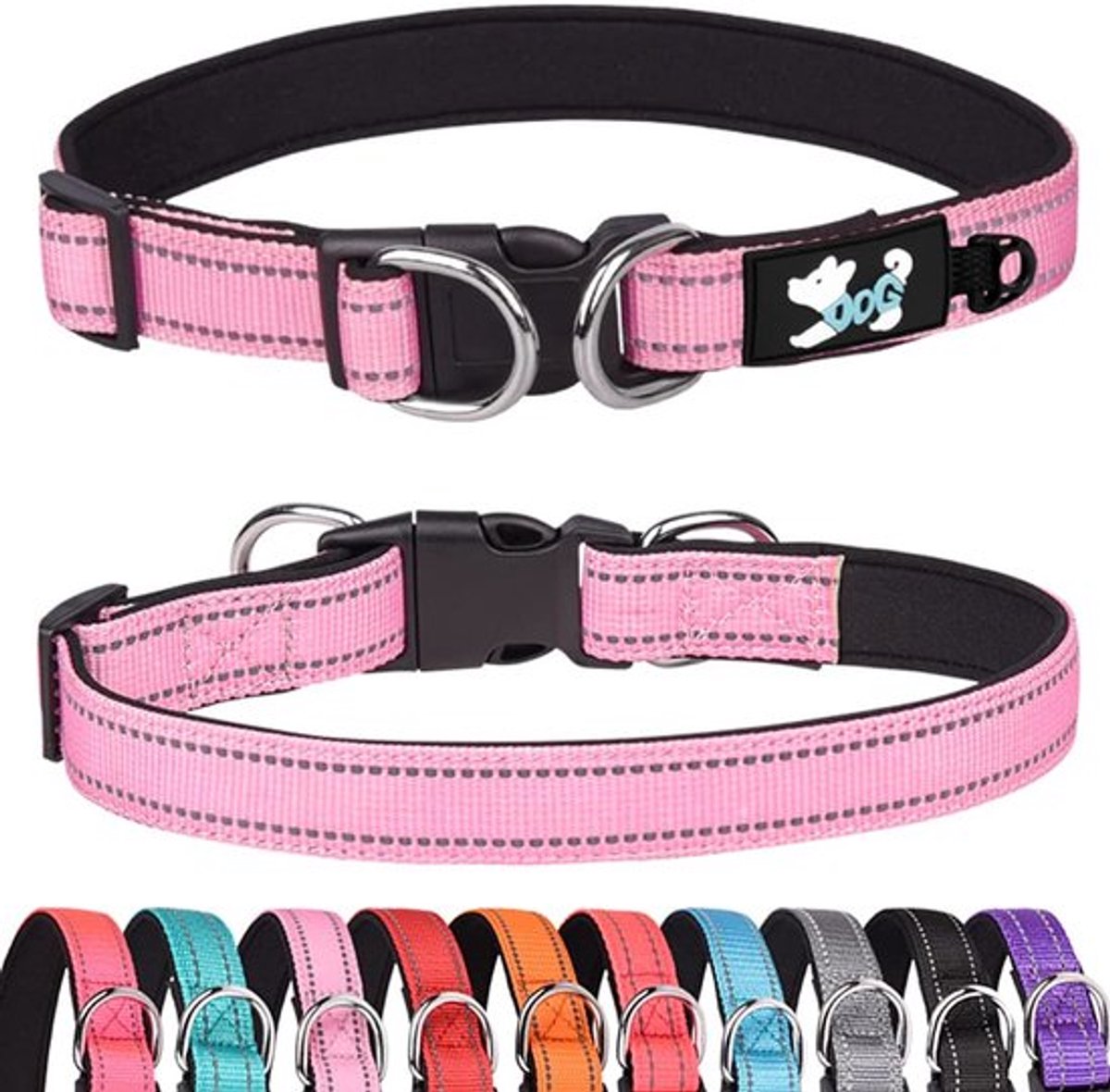 Dailygoody - Gewatteerde halsband - Reflecterende halsbanden - Comfortabel en zacht