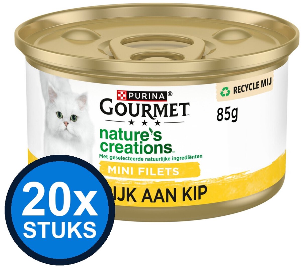 Gourmet Gourmet - Nature's Creations Mini Filets Kip - Kattenvoer Natvoer - 85g