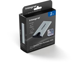 Integral SlimXpress Pro INSSD2TPORT3.2SLIMXS externe solide-state drive Thunderbolt technologie 2 TB USB Type-C USB 3.2 Gen 2x2 Zilver