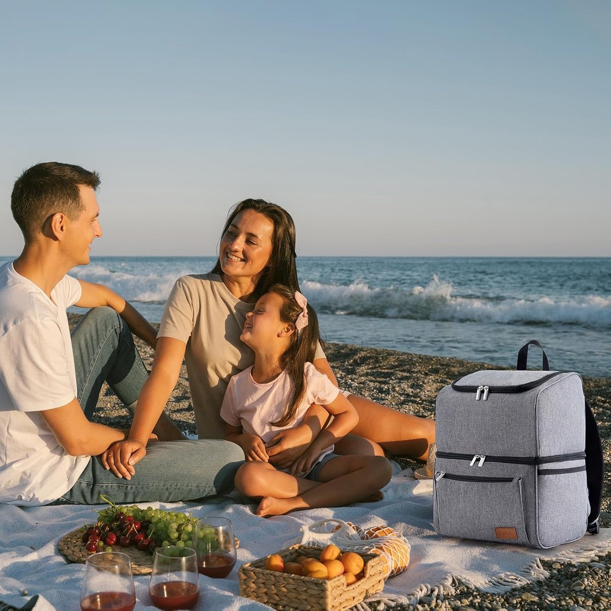 Koelrugzak - Grijs - Geïsoleerd voor 12 Uur - Lekvrij Ontwerp - Voor Picknick en Reizen