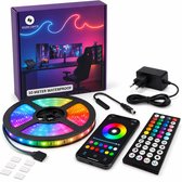 Evura Goods - Led strip 10 meter - Waterproof IP65 - RGB - afstandsbediening & telefoon app - Led strip waterdicht - dimbaar - buitenverlichting - timer & muziek modus - Led Lights - smarthome - tuinverlichting - binnenverlichting
