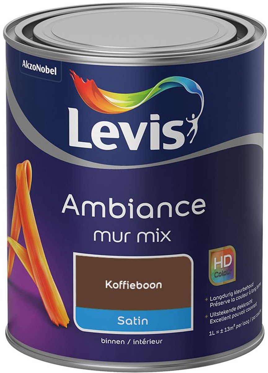 Levis - Ambiance Mur Satin Mix - Koffieboon - Mengverf - 1 L