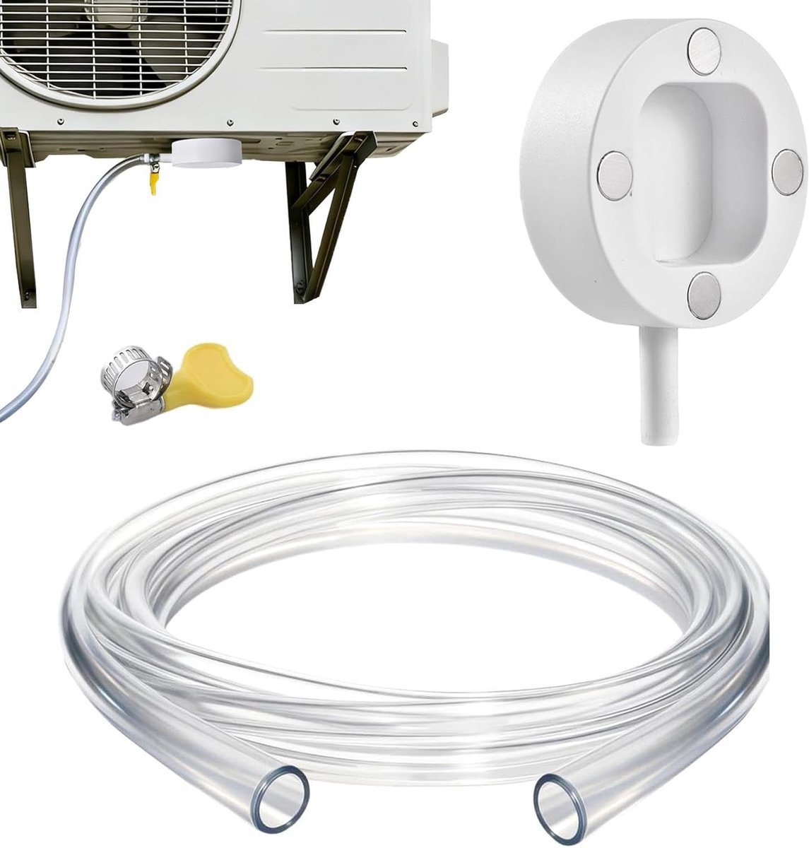 Afvoerslang Airco - Condensafvoer Reparatie - Wateroverlast Voorkomen - Magnetische Bevestiging - 18 Meter - Transparant
