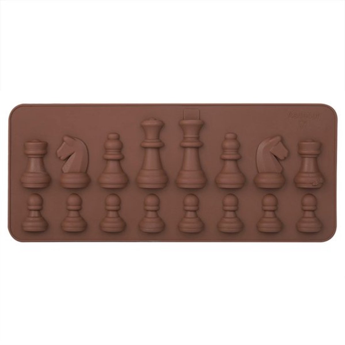 Taartversieringen in chocoladevorm met schaakvormen