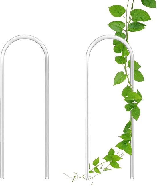 Klimplantsteun Set - Plantenrek Hekje - Planten Ondersteunen - Uniek Structuurontwerp - 2 Stuks 34cm - Zwart
