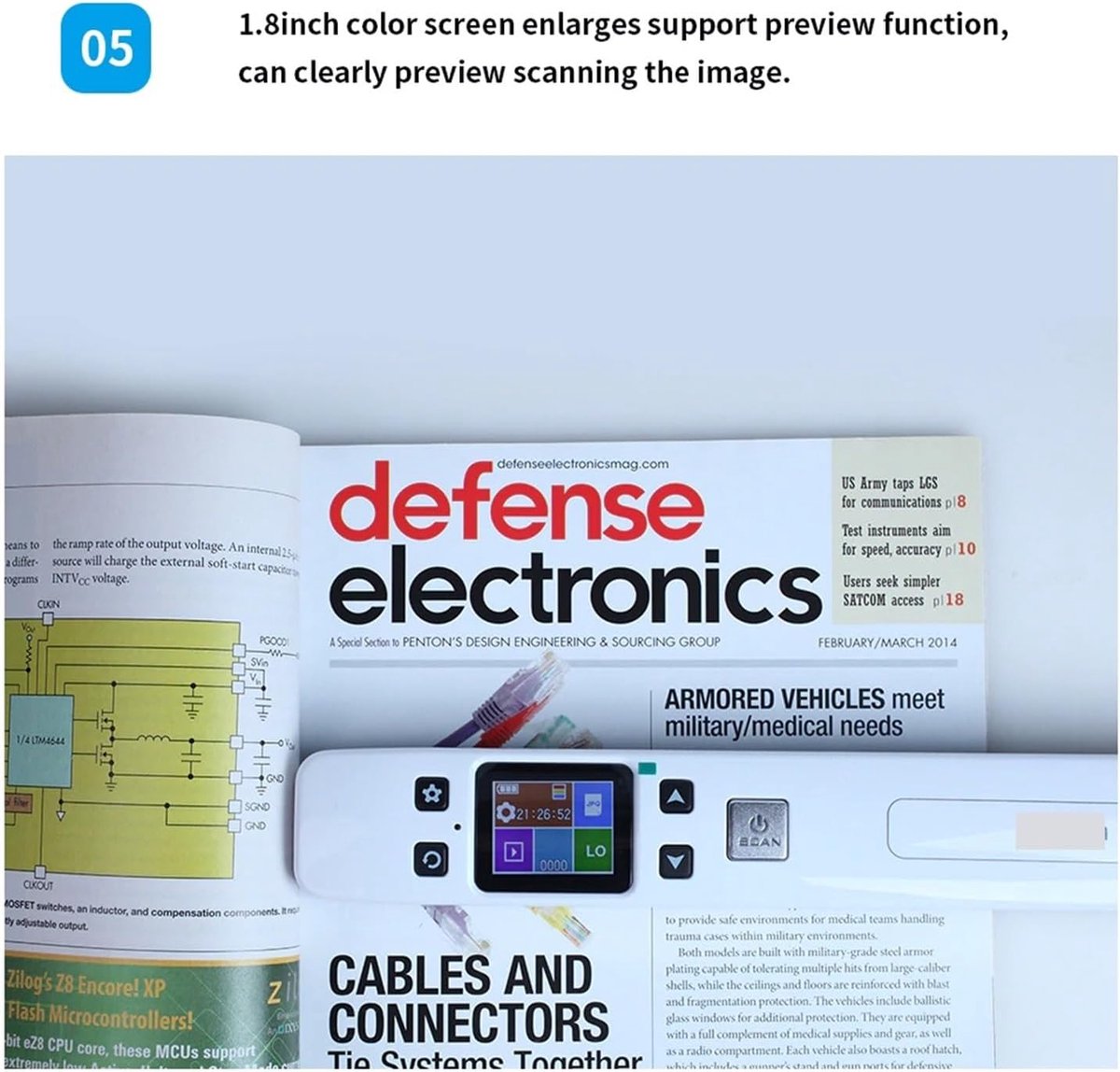 Draagbare Documentenscanner - Mini Scanner Handheld - Documenten Digitaliseren - Hoge Resolutie 1050 DPI - Tot 32GB Kaart - Zwart thumbnail 6