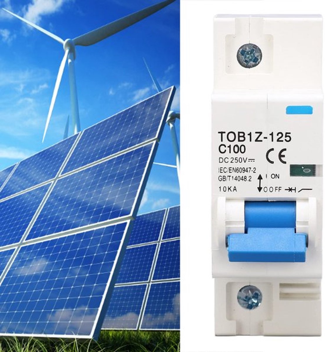 SPHProducts - Miniatuurstroomonderbreker - Zonne-energie - Veiligheid - 100a