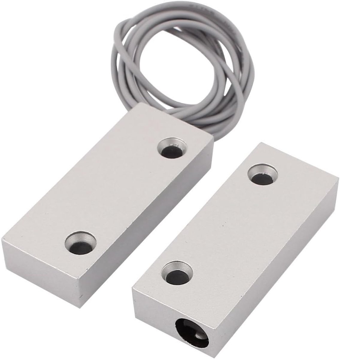 Magnetische Deurcontact - Alarm Sensor - Beveiliging Thuis - Normaal Open Contact - 48 x 20 x 10 mm - Zilver