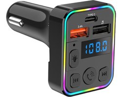 FM Modulator Adapter - Radio Muziek Hub - Muziek Streamen Auto - Dubbele USB Poorten - 83x50x45mm - Zwart