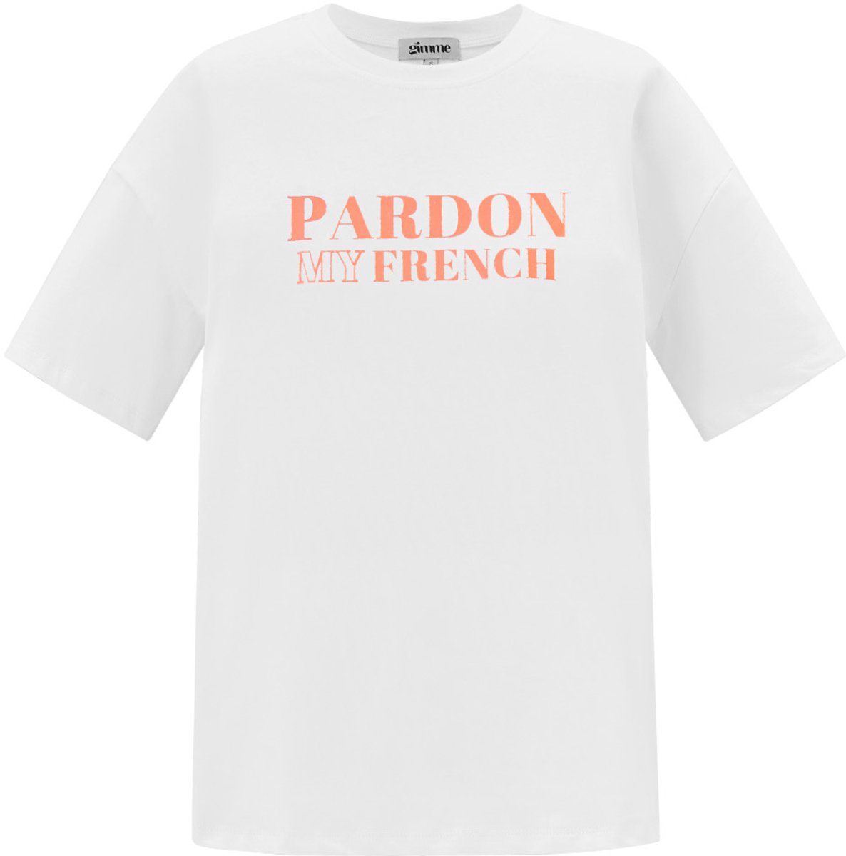 Comfortabel Cotton Vrouwen T-shirt met Grafische Tekstprint - Oranje - Maat M