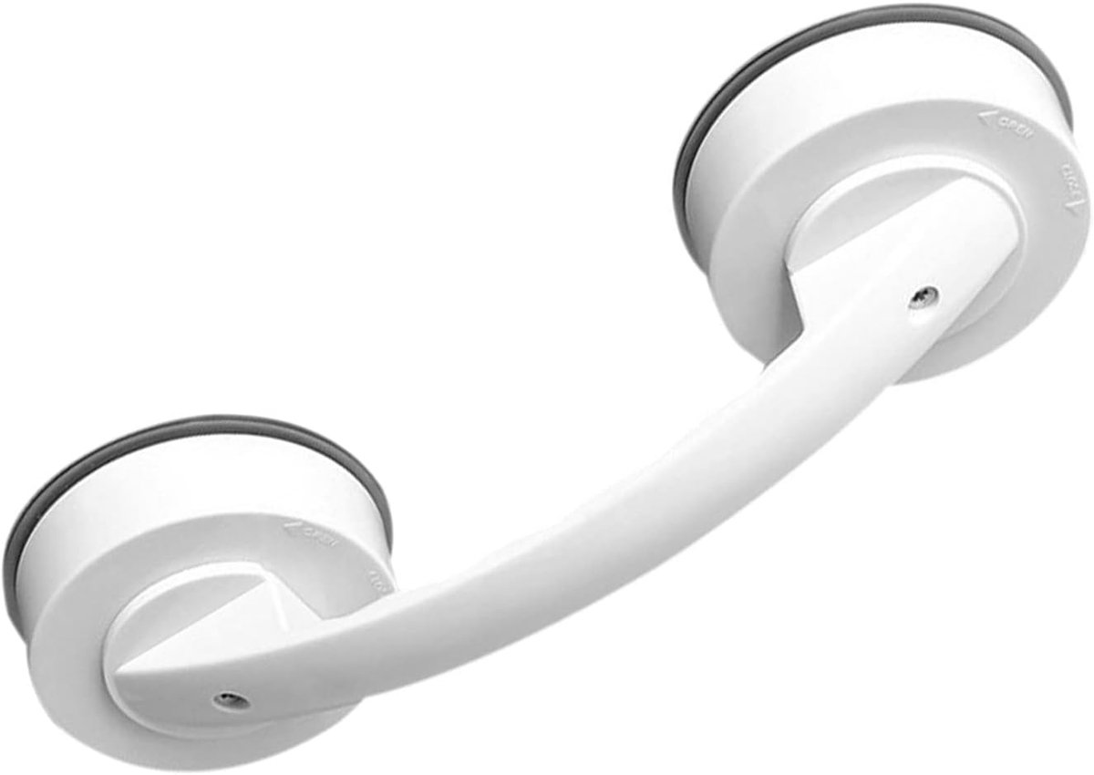 Badkamer greep - Zuignap handvat - Extra steun - Eenvoudige montage - 19.6 cm - Zwart