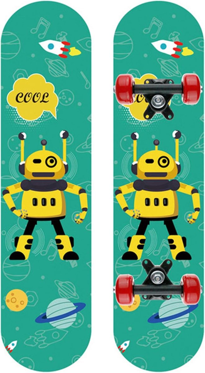 Compleet Skateboard Beginner Board Straat Tricks Dubbele Kick Concave 23×6 Inch Robot Design