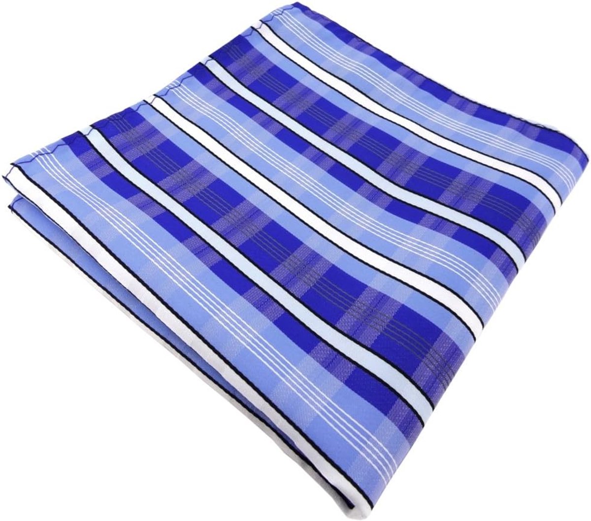 Zakdoek Heren - Accessoire Stijl - Feestelijke Gelegenheid - Zijdezacht Polyester - 25x25 cm - Blauw Gestreept