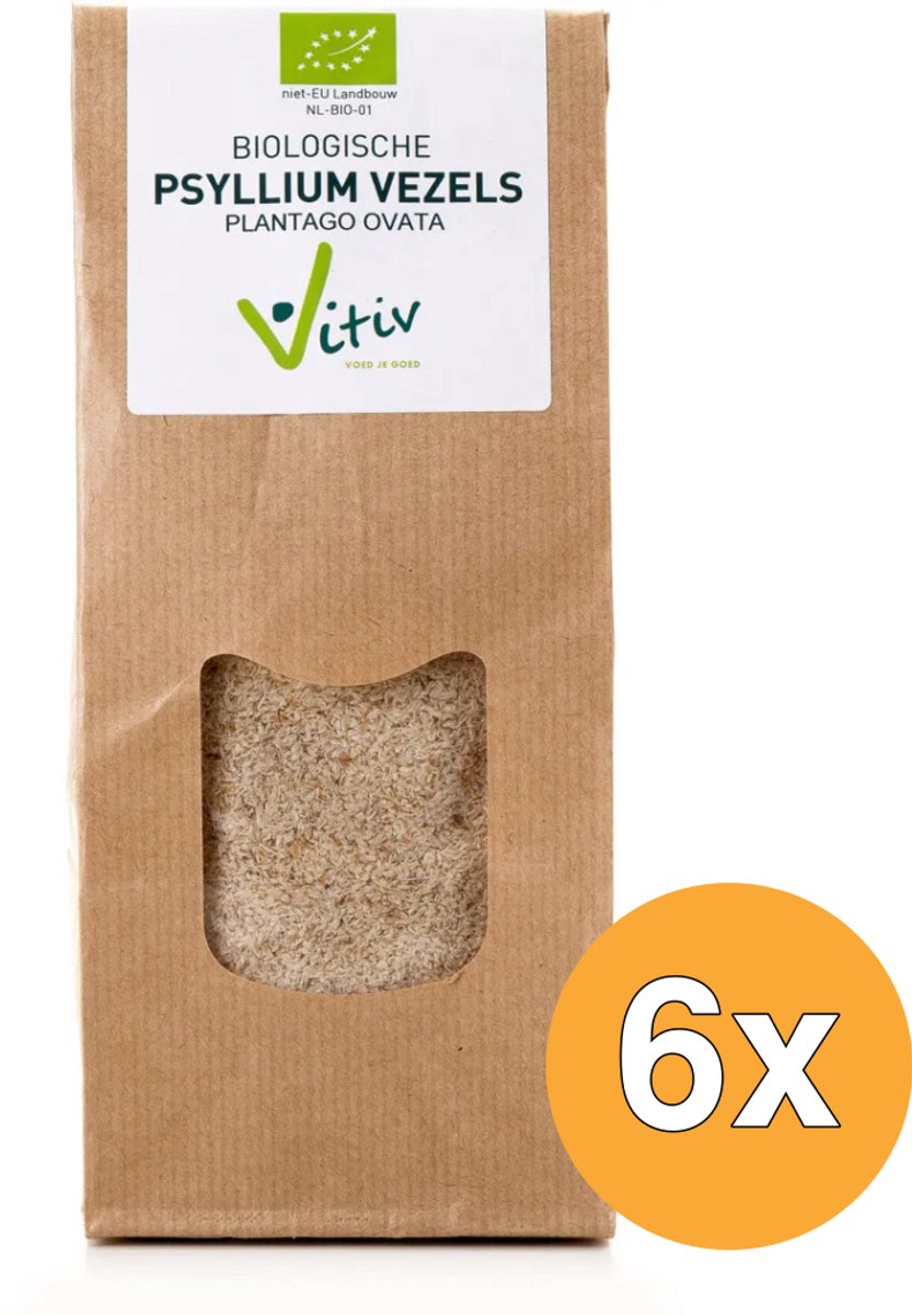 6x Vitiv Psyllium Vezels Bio (500 gr)
