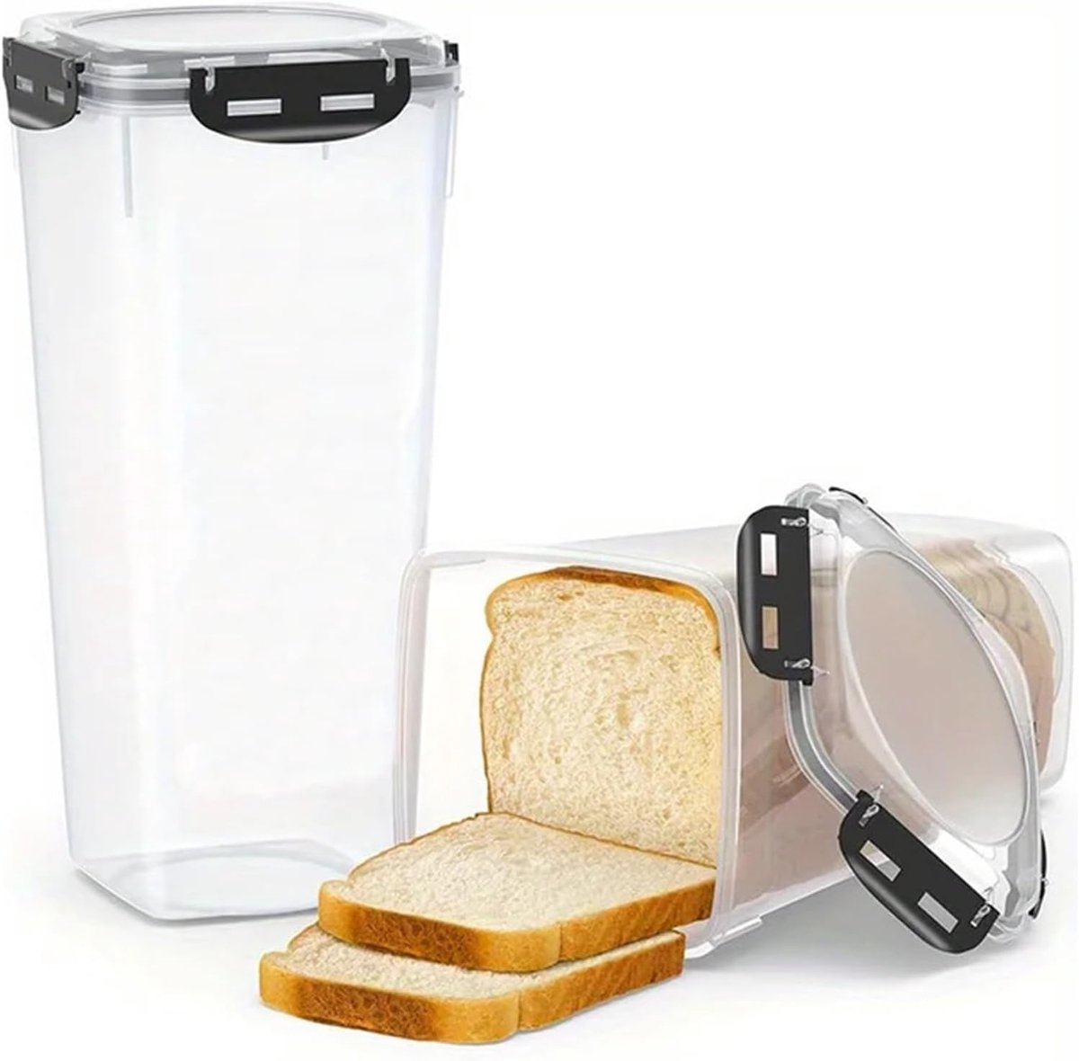 Broodtrommel Keuken - Brood Opslag - Brood Vers Houden - Luchtdicht Deksel - 5.1 Liter - Wit
