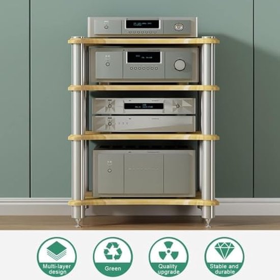 Audio Kast - Media Unit - Home Theater - Geluidsverbetering - 60x48x62cm - Bruin — afbeelding 4