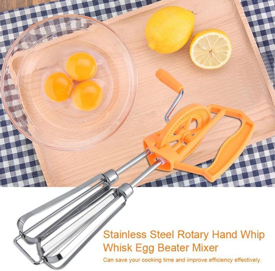 Handmixer RVS - Eierklopper Garde - Keukenwerk - Automatische Rotatie - Niet gespecificeerd - Oranje — afbeelding 2
