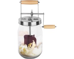 Handmatige Boter Maken - Karnemelk Maker - Zelf Boter Maken - Met Houten Handvat - 1.5 Liter - Transparant