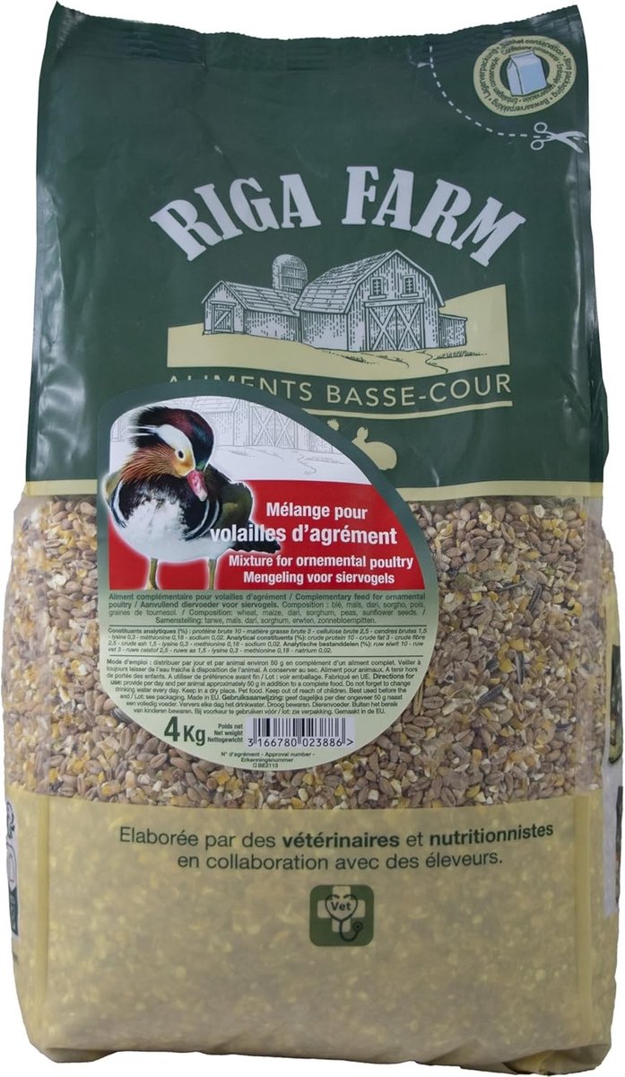 Siervogelmix - 4 kg - Kwalitatief Hoogwaardige Voeding - Voor Volwassen Siergevogelte - Ondersteunt Gezonde Groei