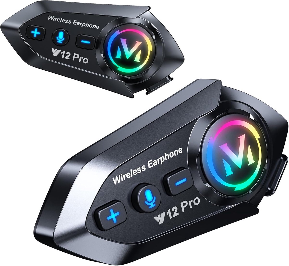 Motorhelm Headset - Helm Communicatie - Motor Rijden - Dual Chip 5.4 - 500m Bereik - Zwart