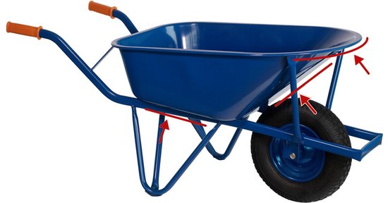 Bouwkruiwagen Bak 80 L Ivana Blauw Extra Versterkt — afbeelding 3
