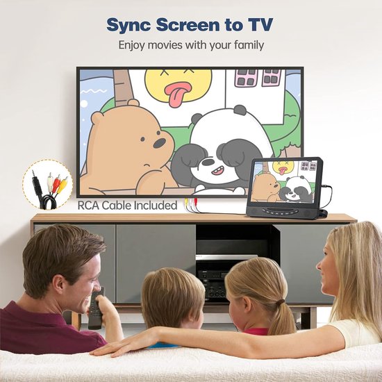Dubbele Auto DVD Speler - Hoofdsteun Schermen - Kinderen Vermaken - Full HD 1080p - 2x 12 Inch - Zwart — afbeelding 2