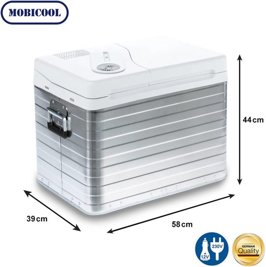 Draagbare Koelbox - Elektrische Koelbox Camping Koelbox - Drankjes Koel Houden - Aluminium Behuizing - 39 Liter - Zilver — afbeelding 5