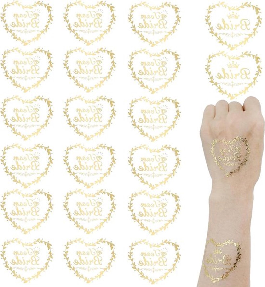 Team Bride Tattoos en Bride Tattoo Set voor Hen Party - Allecto Plus