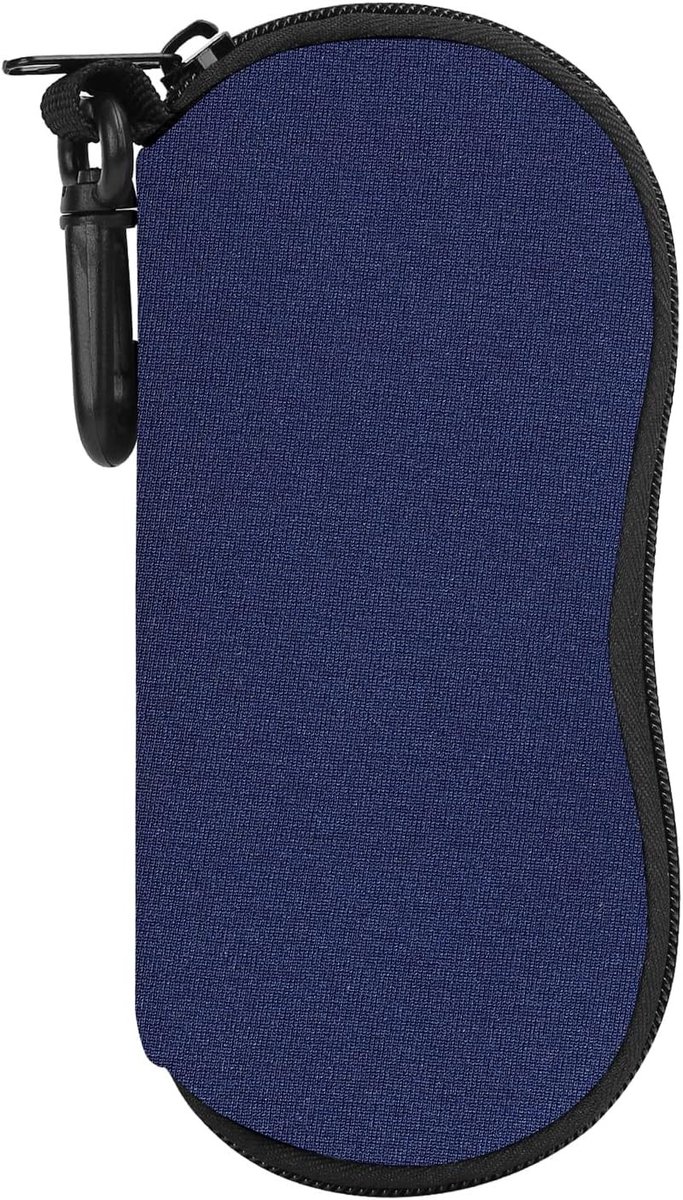 Zachte Neopreen Zonnebril Case met Rits, Lichtgewicht Opbergtas voor Brillen, Sleutels en Pennen met Riemclip