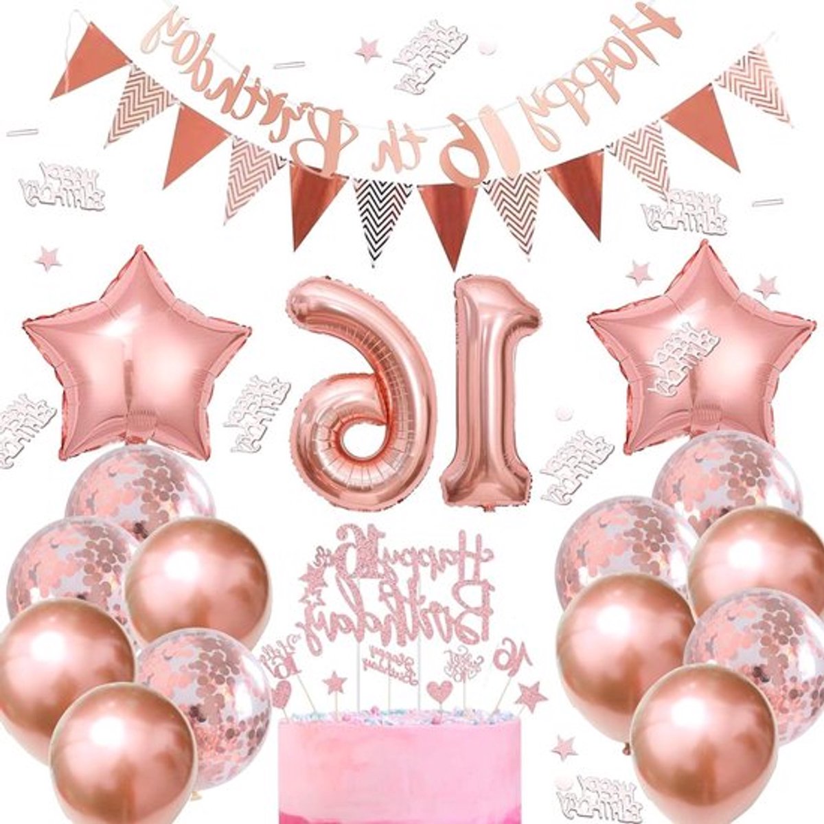 Allecto Plus - Feestelijke decoratie - Ballonnen voor 16e verjaardag