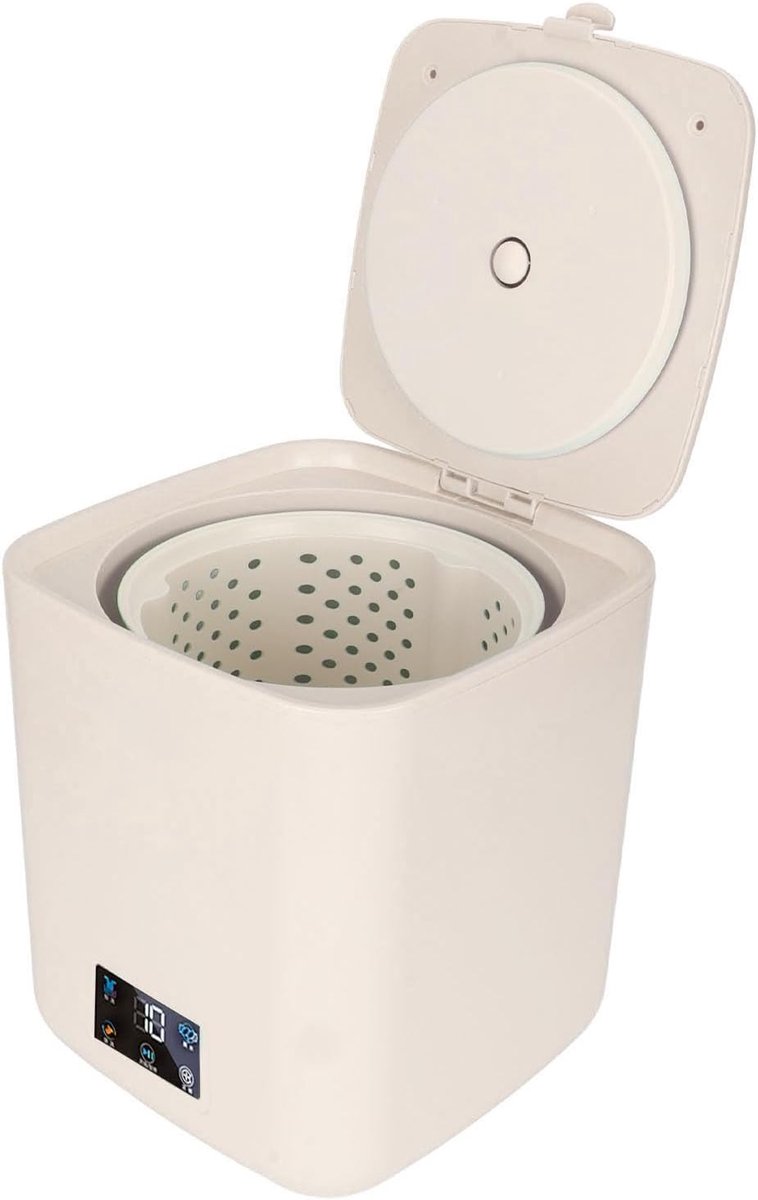 Draagbare Wasmachine Mini Wasser Compacte Wasmachine Kleding Wassen Volledig Automatisch 7 Liter Beige