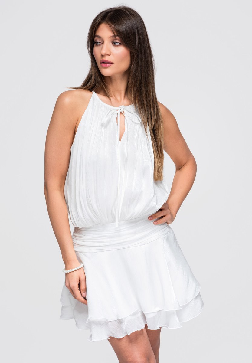 LARICA Jurk - Mouwloos - Veters - Effen Wit M