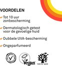 Voordelen van P20: Tot 10 uur zonbescherming, dermatologisch getest, dubbele UVA-bescherming, ongeparfumeerd.