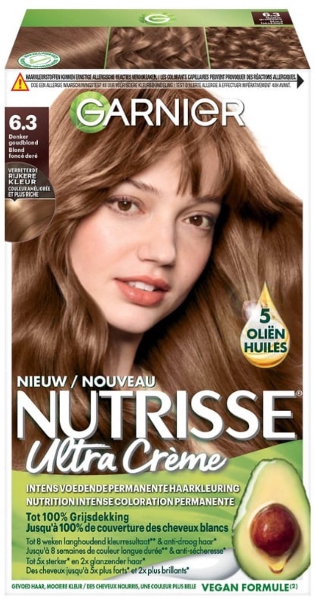 Garnier Nutrisse Ultra Crème Donker Goudblond 6.3 - Permanente Haarkleuring