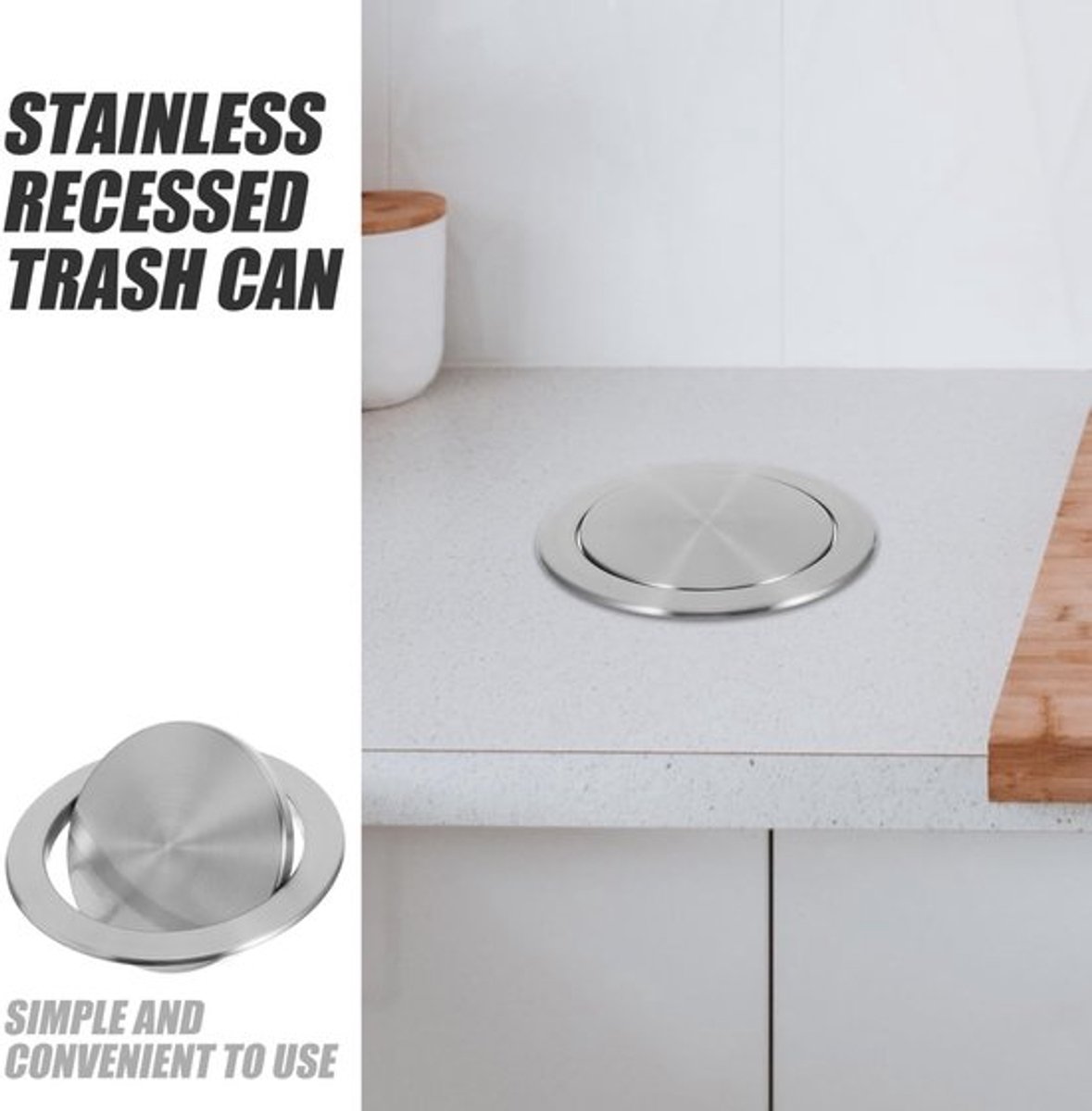 Inbouwdeksel met klap - roestvrij staal - dailygoods