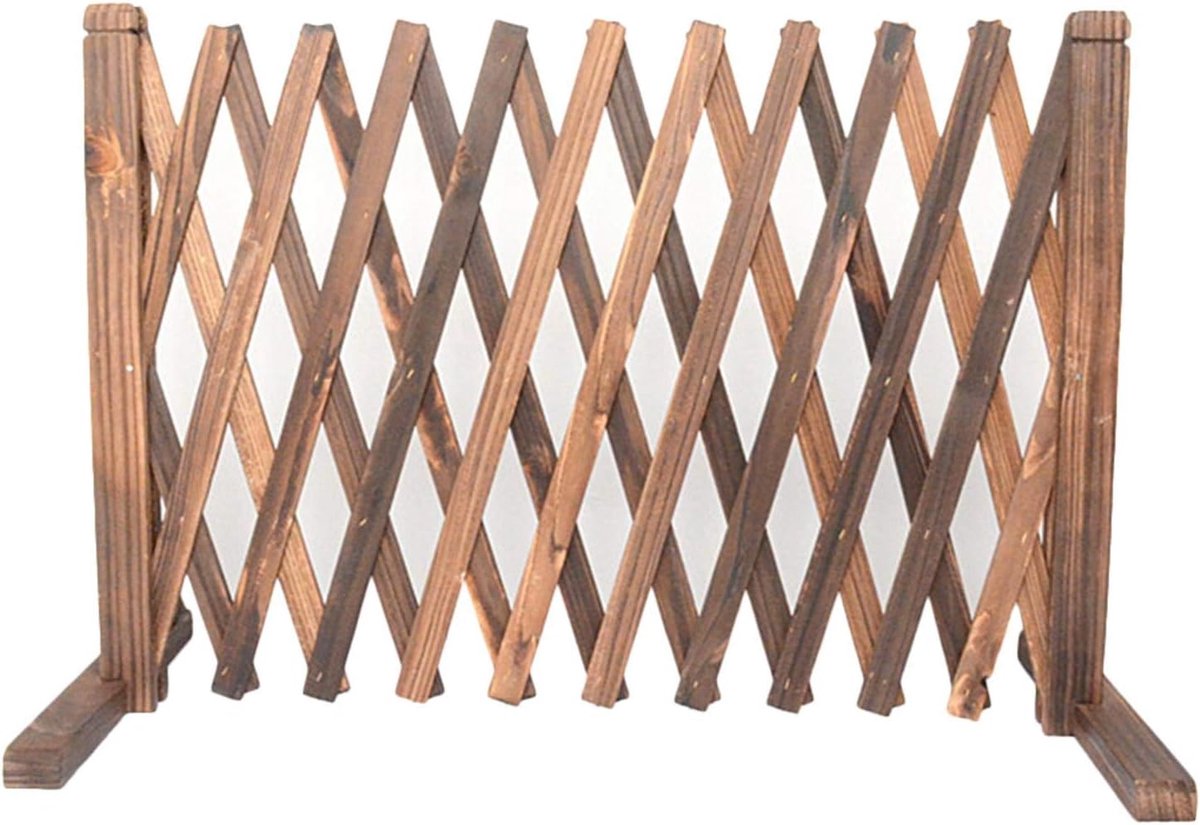 Houten Tuinafzetting - Uitschuifbaar Scherm - Terras Decoratie - Natuurlijk Massief Hout - Tot 2 Meter - Bruin