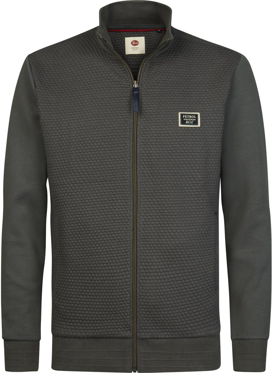 Petrol Industries - Heren Sweater met hoge kraag en ritssluiting ironcrest - Groen - Maat S