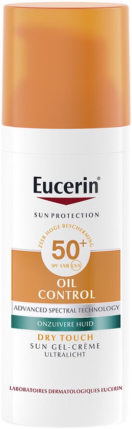 Eucerin Sun Oil Control Gel-Crème Zonnebrand Gezicht - SPF 50+ - Zonbescherming voor Vette en Acne-gevoelige Huid - 50 ml
