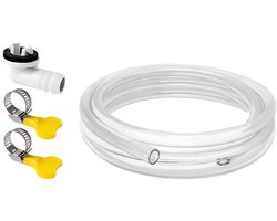 Afvoerslang Airco - Condenswater slang - Water afvoeren - Inclusief connector klemmen - 182 cm lengte - Transparant