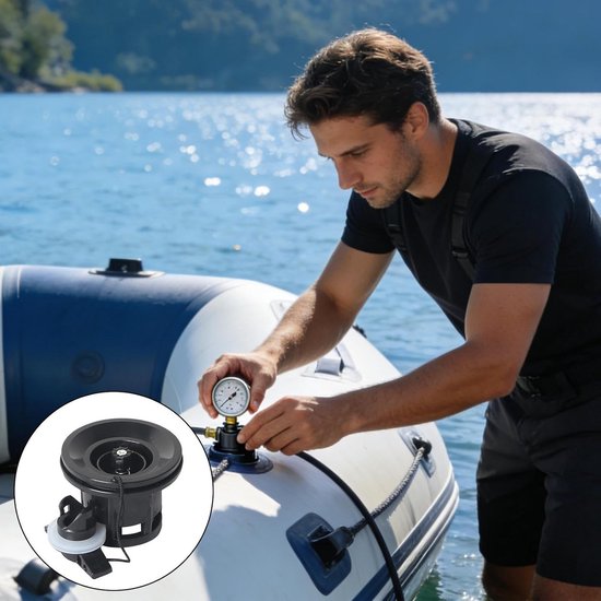Opblaasbare Boot Ventiel - Luchtplug Kajak - Watersport Accessoire - Lekvrij Ontwerp - 8 Gaten - Zwart — afbeelding 2