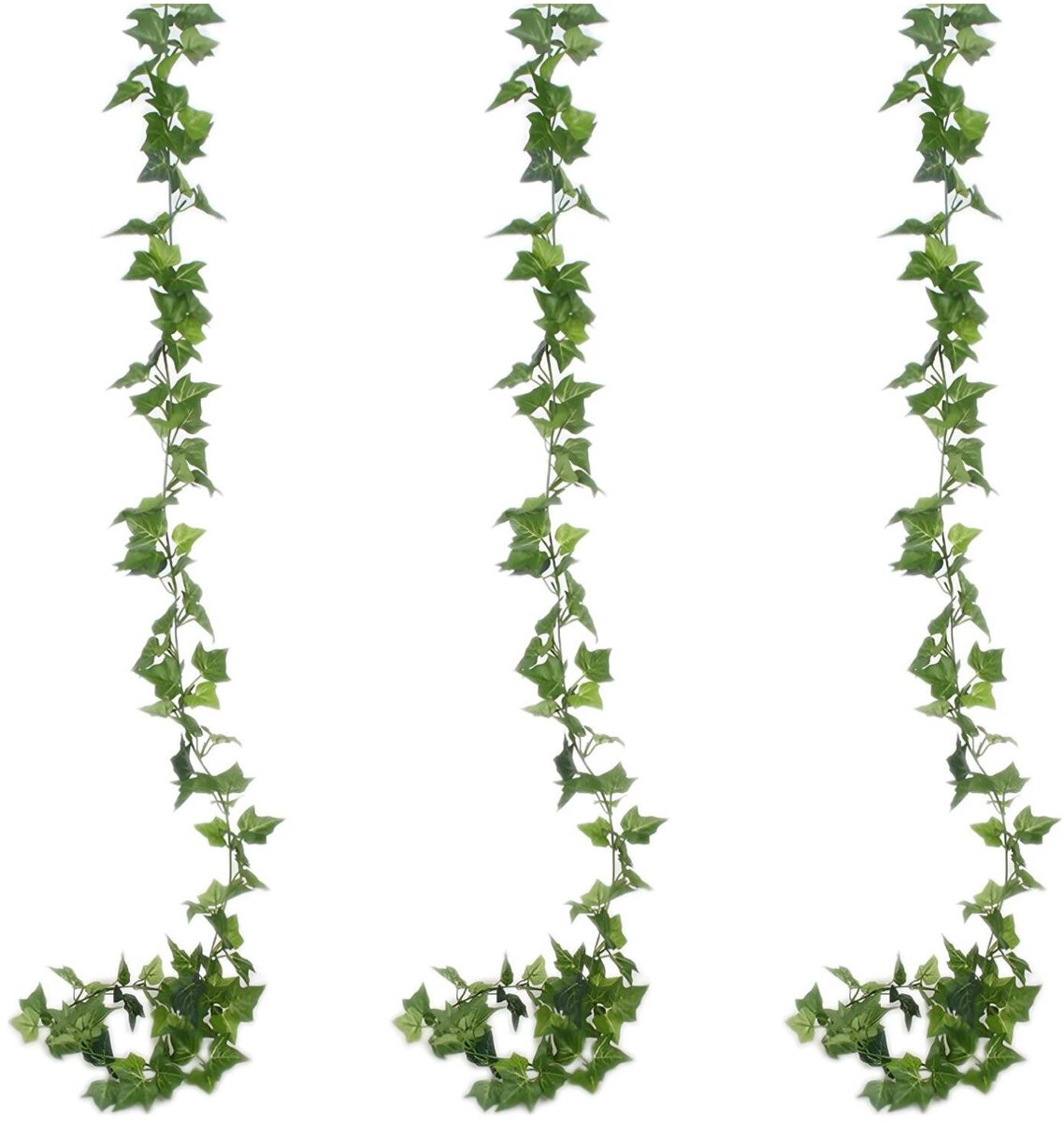 Mica Decorations Kunstplanten Hedera Slinger - 3x - 180 x 11 cm - groen - kunststof - decoratie - bladgroen