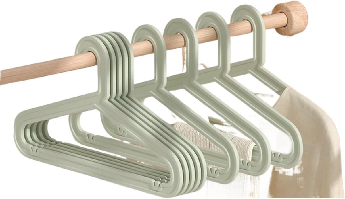Antislip Kleerhangers - Dikke Hangers - Kleding Nizen - Ruimtebesparend Ontwerp - 20 Stuks - Groen