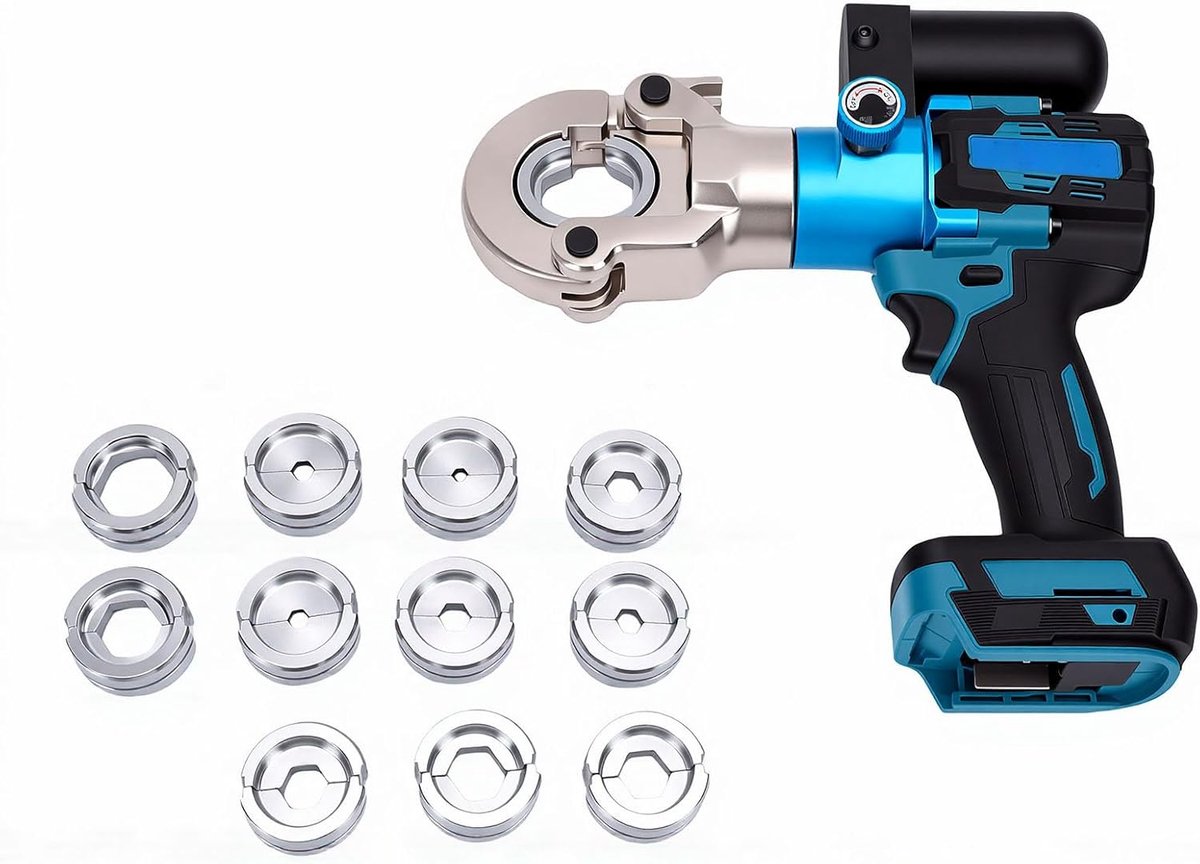 Elektrisch Krimpgereedschap - Hydraulische Tang Kabelschoentang - Kabelverbindingen Maken - 90KN Krimpkracht - 10-300 mm² - Zwart
