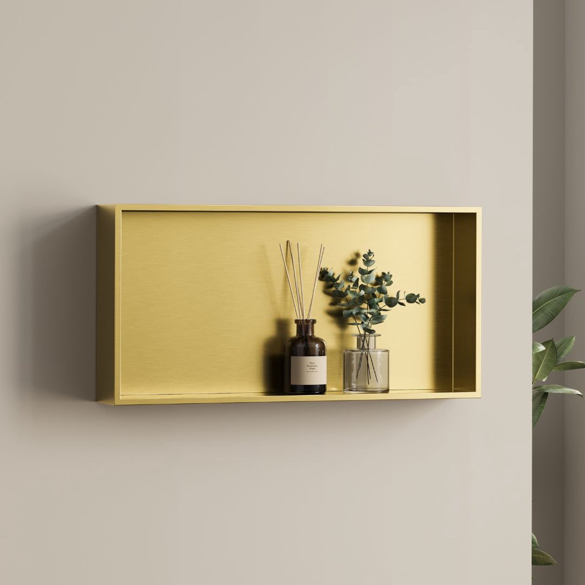 Badkamer opbouwnis 60x30x8cm Sanitado Fancy Bandy in mat goud