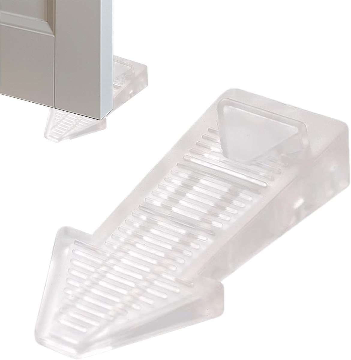 Deurstopper Rubber - Deurwig - Deuren Open Houden - Slijtvast Materiaal - 9.5 cm Lengte - Transparant