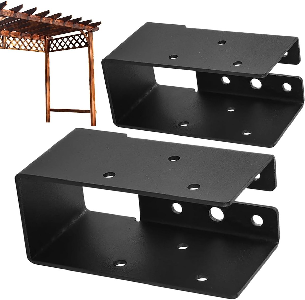 Beugels voor hout en balken, 2 stuks stalen constructieverbinders, balkschoen, constructiehoek, voor terrasoverkapping, carport, tuinhuis, pergola, leuning, bouwprojecten voor doe-het-zelvers