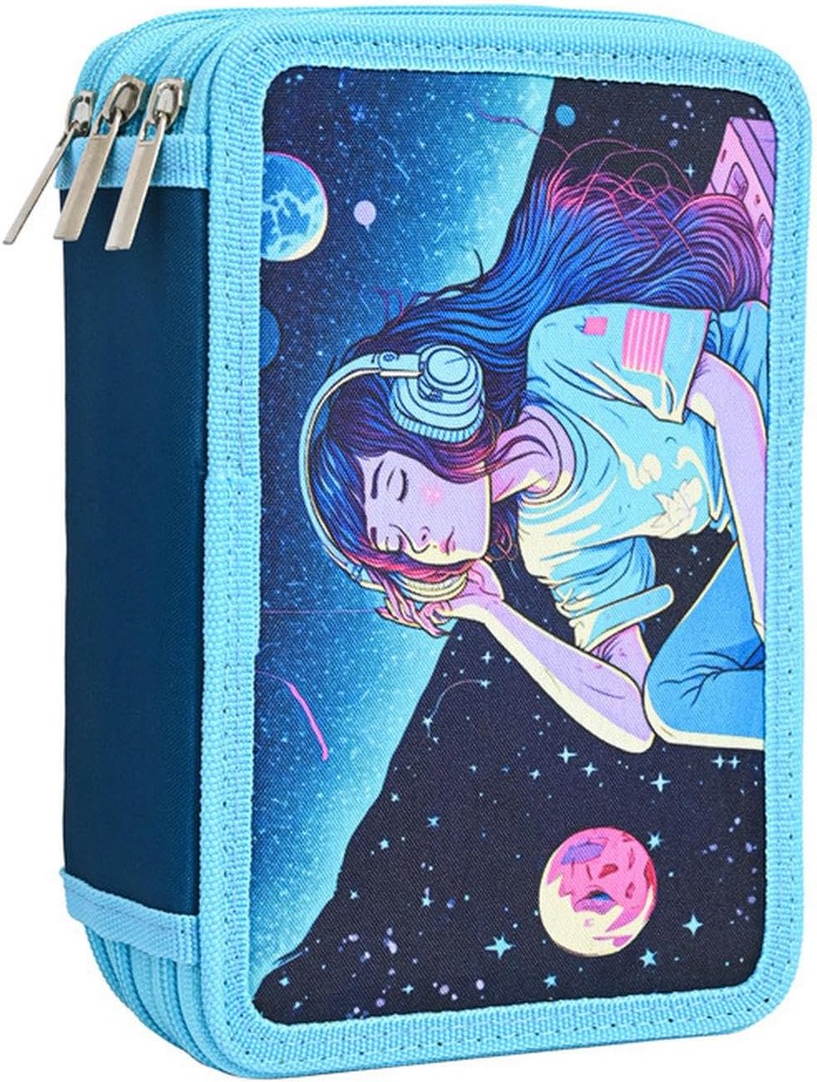 Potlood etui - Tekentafel tas - Kunst opslag - Grote capaciteit - 48 kleuren - Blauw